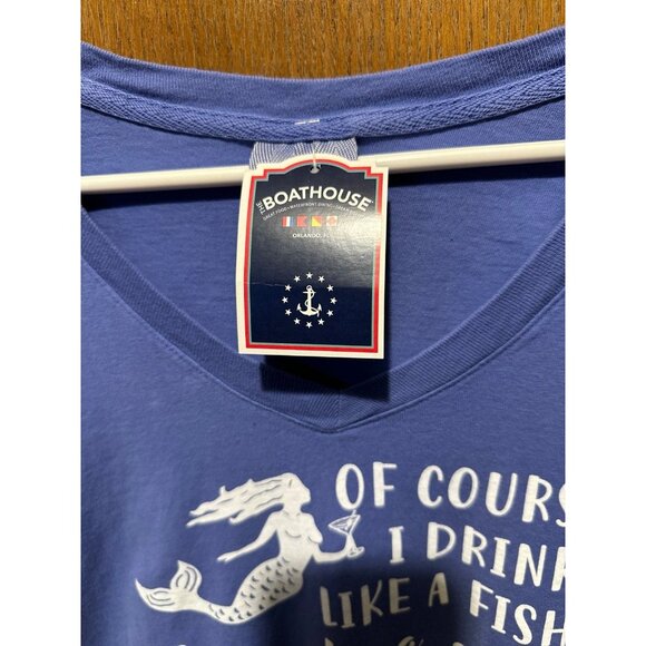 Large the boathouse of course I drink like a fish I’m a mermaid t shirt new - Picture 2 of 2